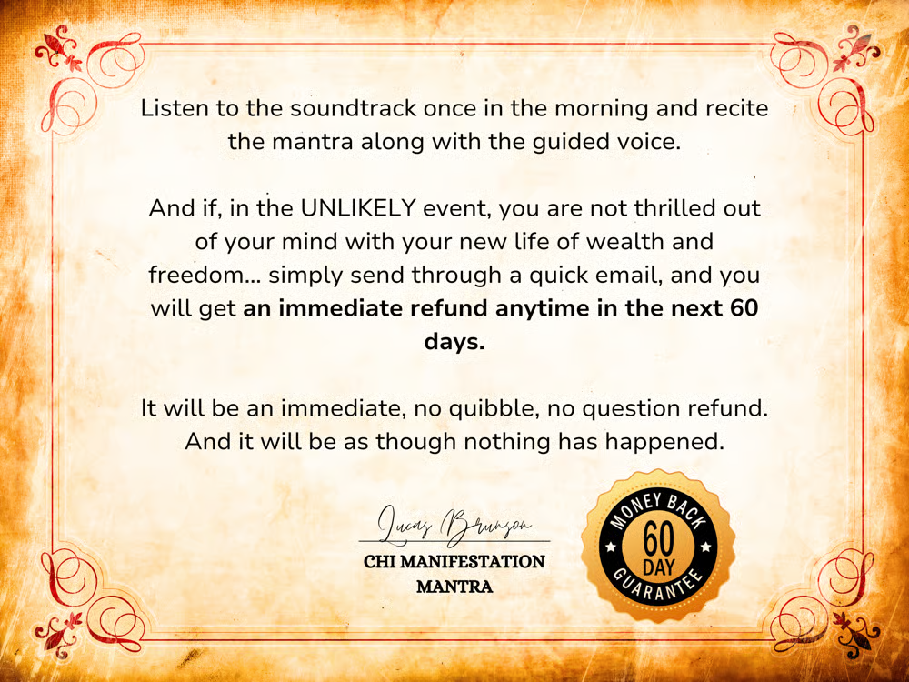 Chi Manifestation Mantra MoneyBack